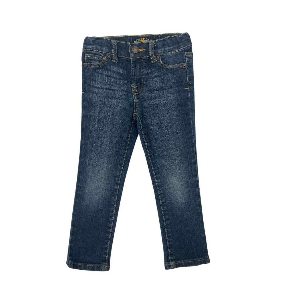 Lucky Brand Cate Skinny Girls Elastic Waist Stretch Denim Jeans Size 3T x 14”